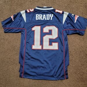 Reebok On Field Tom Brady #12 New England Patriots Jersey Youth Large Authentic